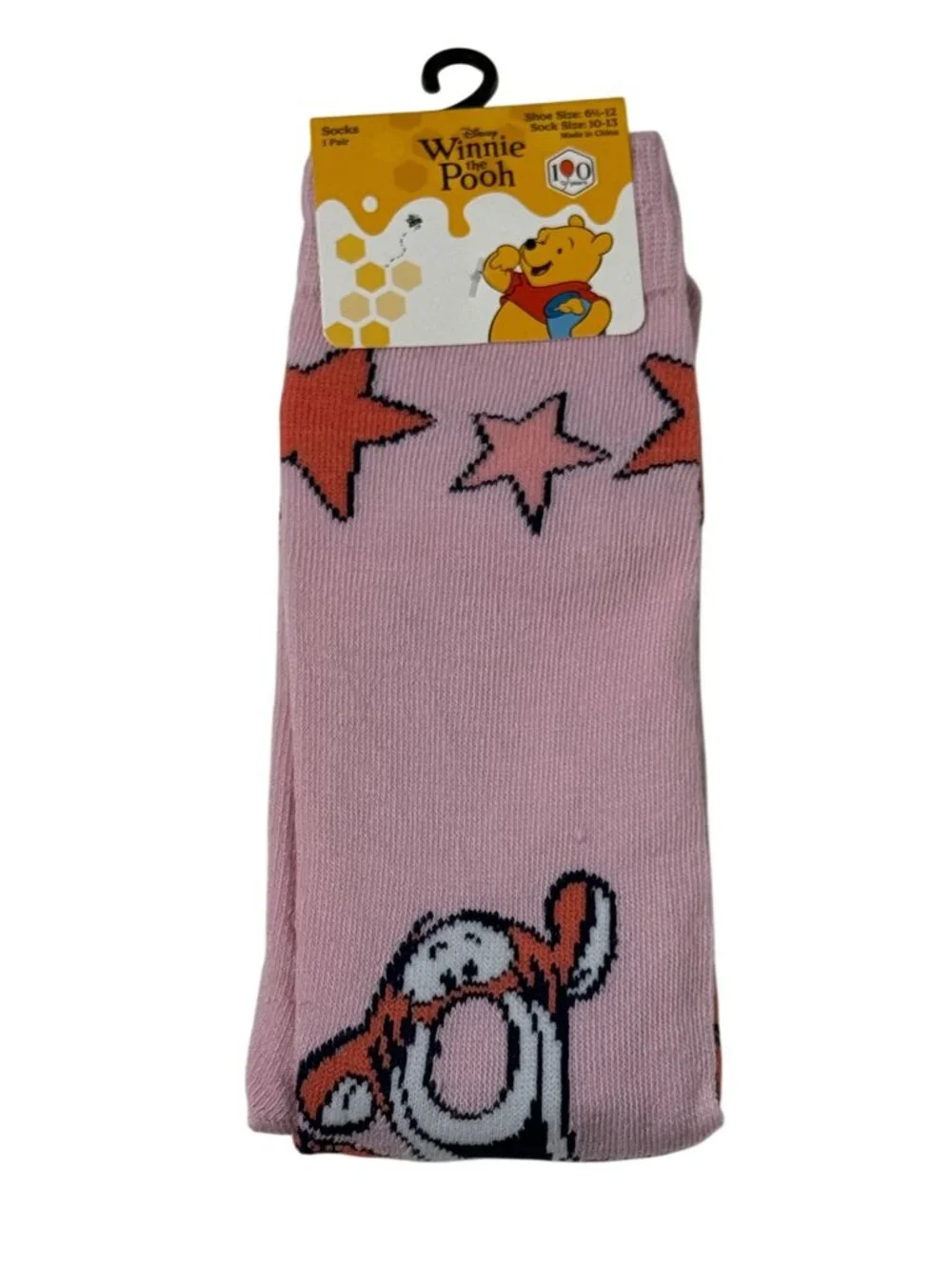 Disney Tigger Crew Socks Pink Winnie the Pooh NWT